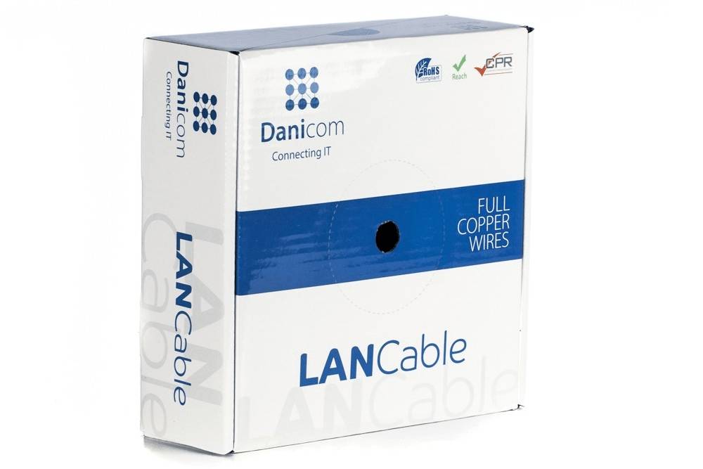 Danicom - DANICOM CAT6 FTP 50m kabel op rol stug - LSZH (Dca)-0