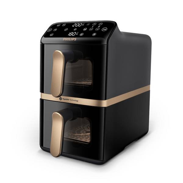 Philips 4000 Series Dual Stack Airfryer 10 L 2750W Hetelucht Frituurpan Zwart