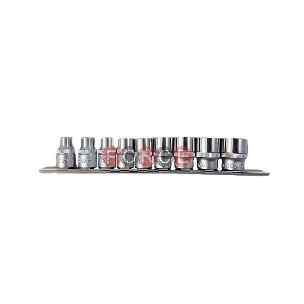 FORCE 3/8'' 6-kant doppen (SAE) op een rails-0