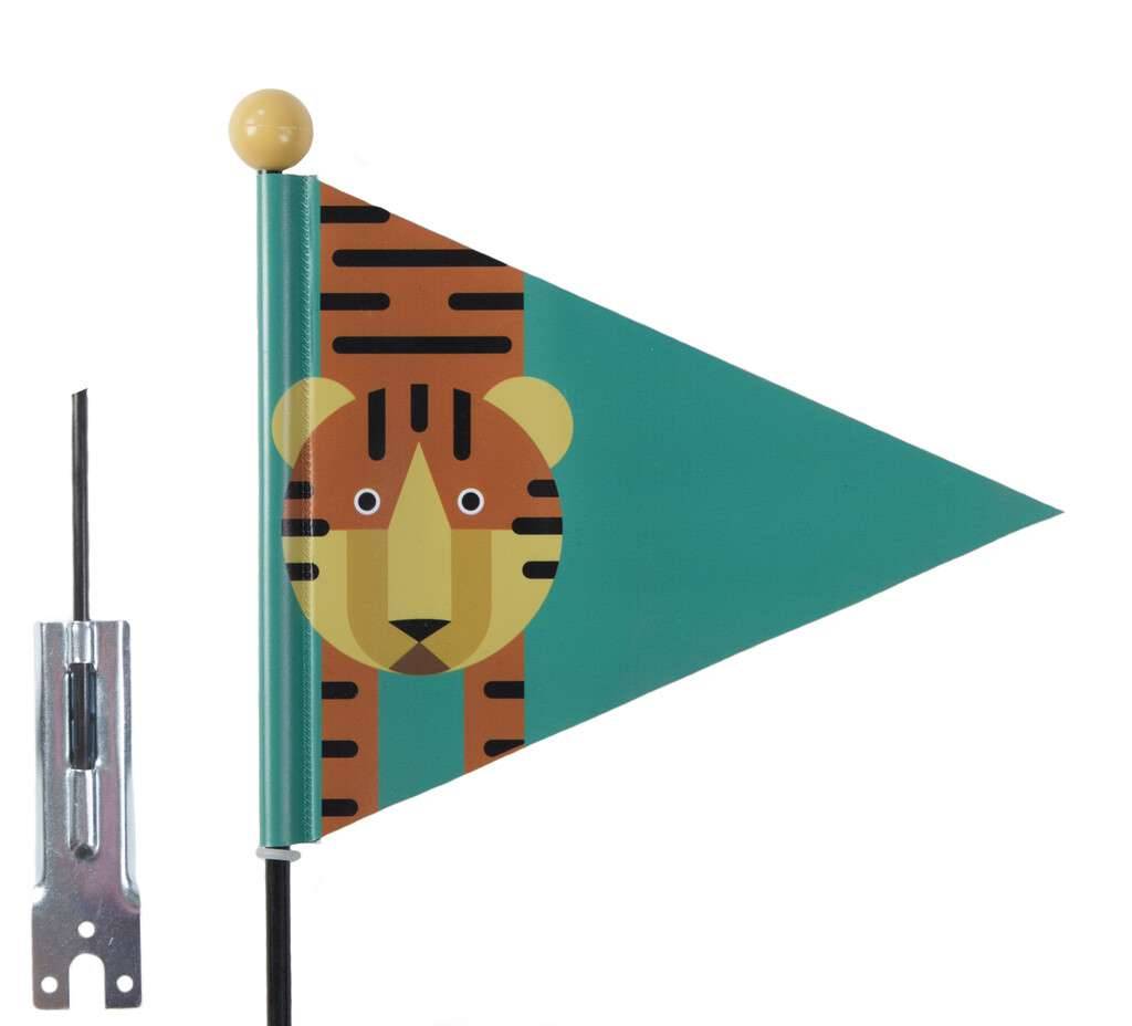 Veiligheidsvlag PexKids Tiger - groen met tijgerprint-0