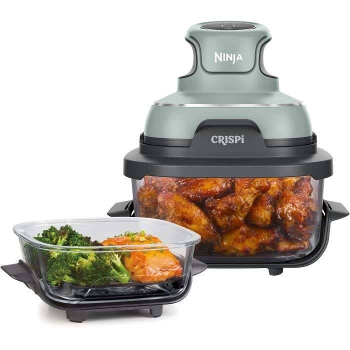 NINJA Draagbare olievrije frituurpan - CRISPI - 1,4L en 3,8L bakjes - 4 voorgeprogrammeerde programma's - 1700W - Salie-0