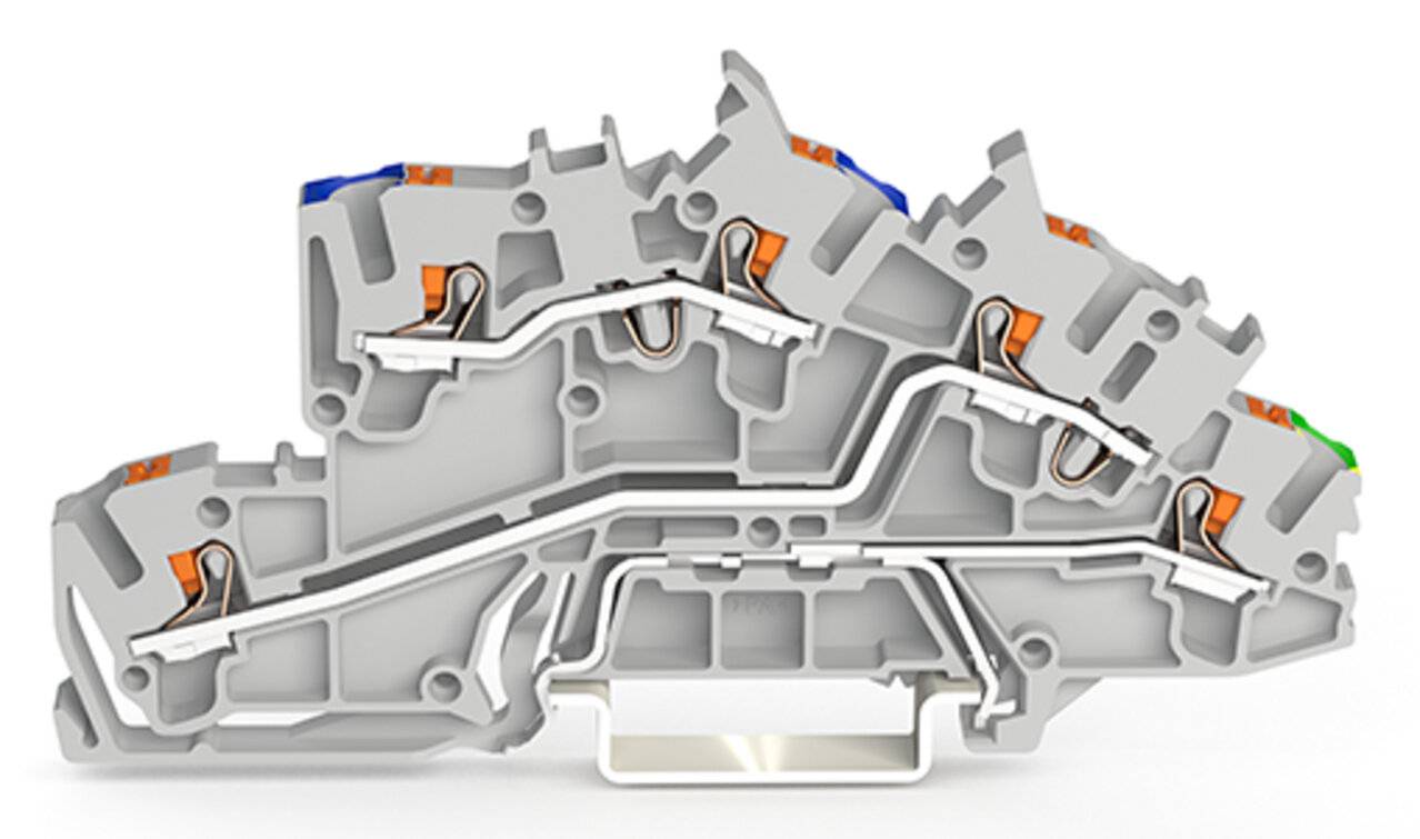 WAGO 2204-1401-4-congerend doorgangsklem met druecker 4 mm ² grijs-3