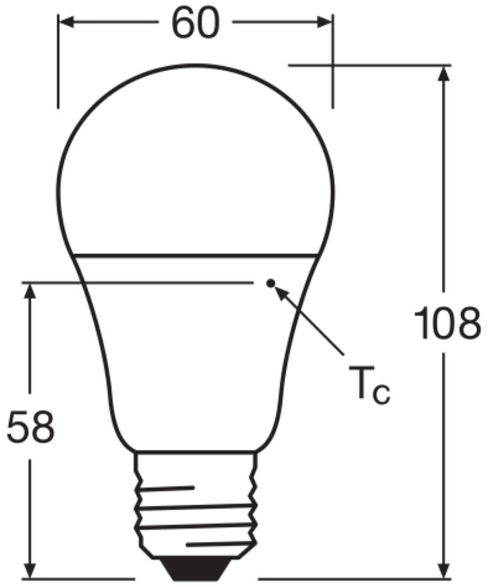 Bekroonde afbeelding voor Ledvance LED lamp E27 8.8W 806lm 2700K mat Dimbaar A60