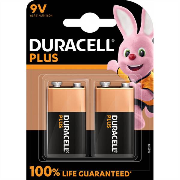 1x2 Duracell Plus 9V-Block MN1640 6LR61
