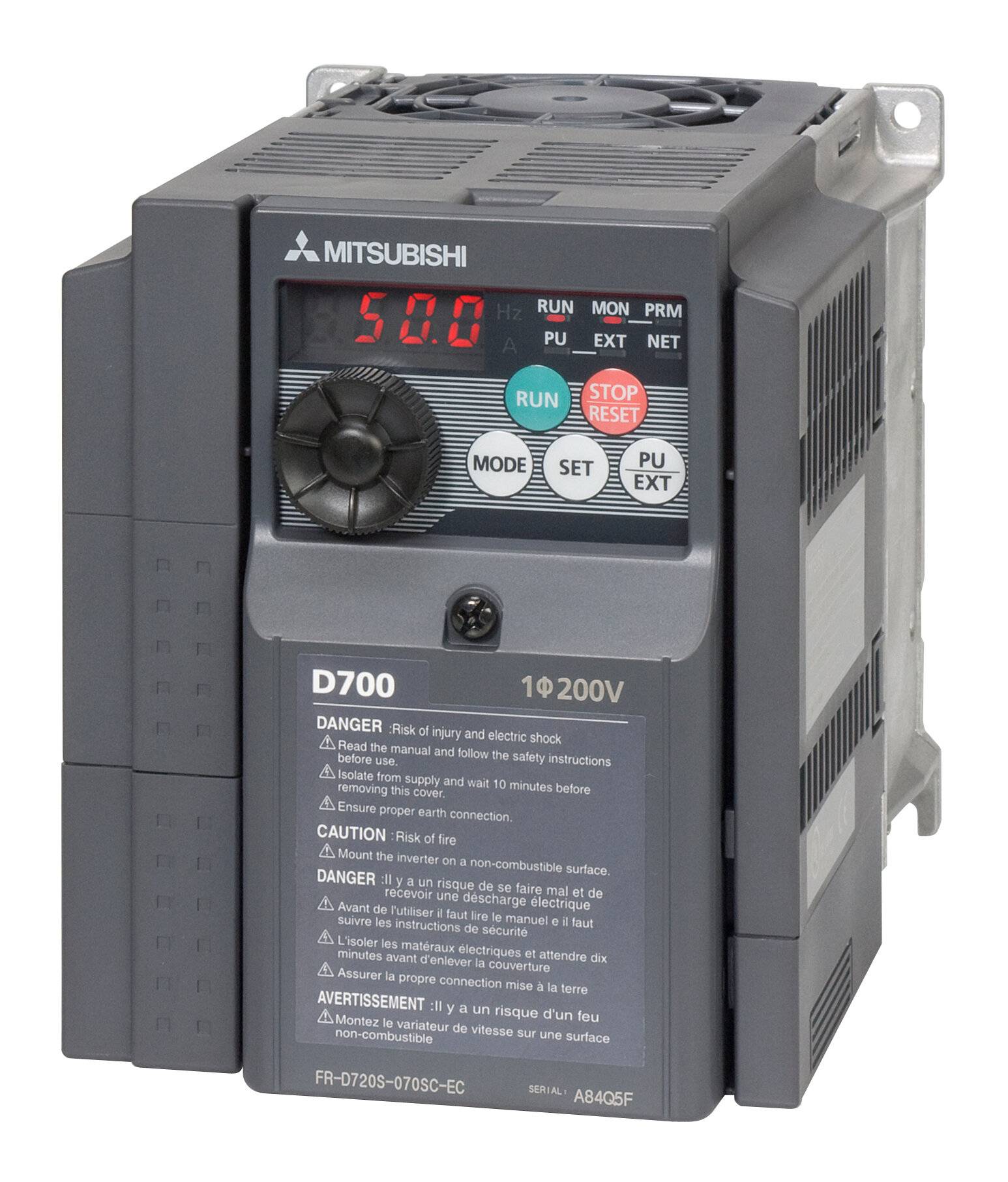 MITSUBISHI ELECTRIC FR-D720S-070SC-EC Automatiseringsmodule: invertor; Max.motorvermogen: 1,5kW; 7A - 1 stuk-1