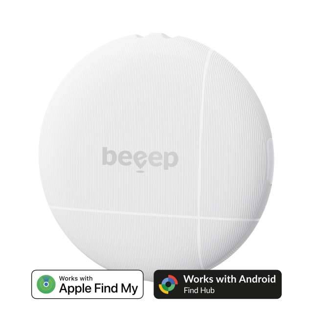 Beeep OneTag Apple Find My & Android Tracker White & Keychain White - 1 pack-0