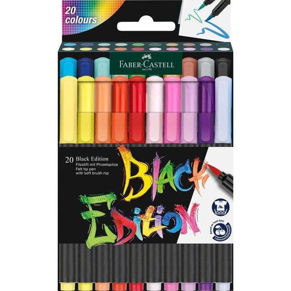 Faber-Castell 116452 viltstiften, diverse kleuren, 20 stuks-0
