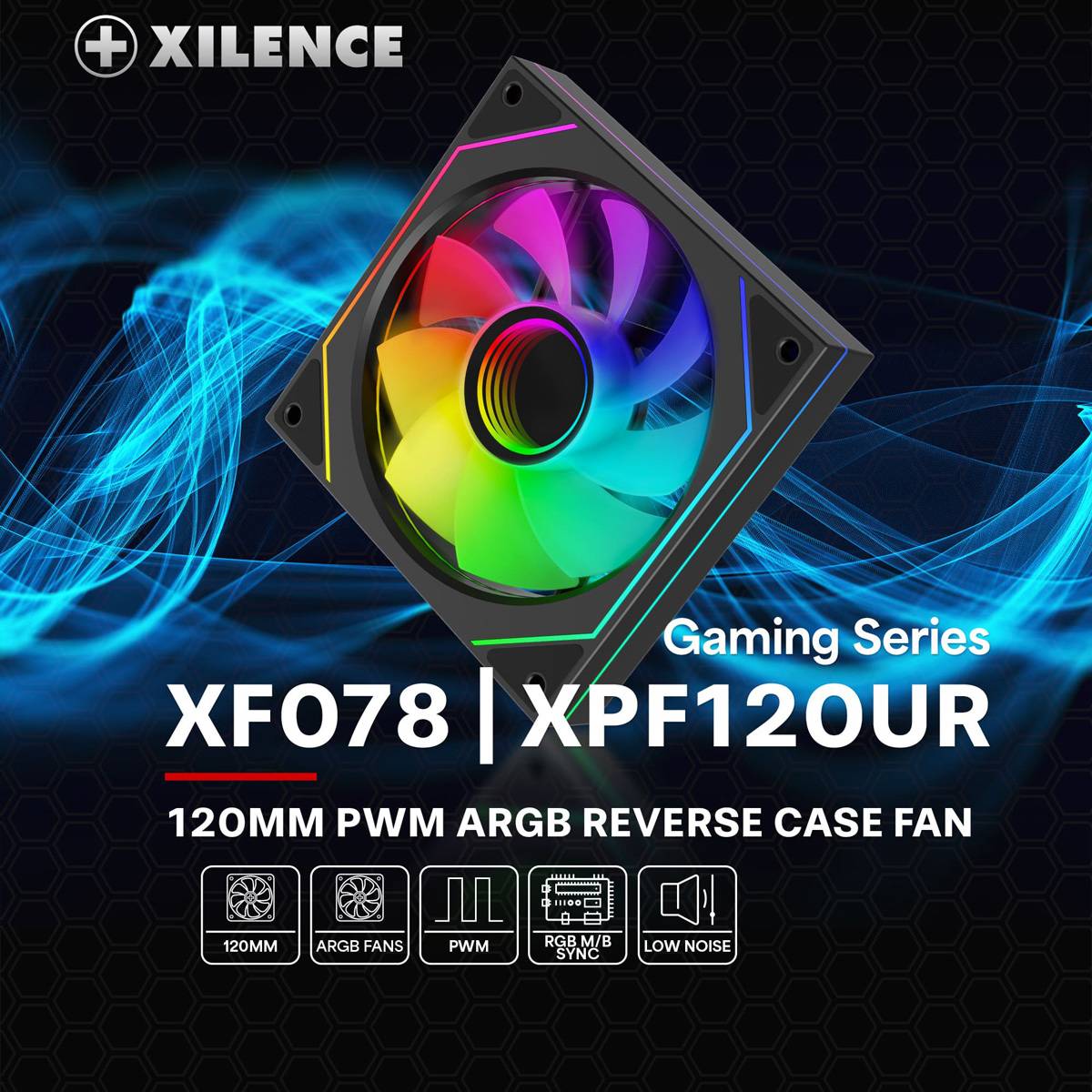 Xilence XILENCE XF078 Reverse Gehäuselüfter, mit PC-ventilator Zwart (b x h x d) 120 x 25 x 120 mm-2