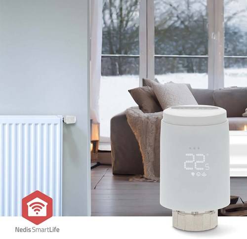 Nedis smartlife radiatorbediening | zigbee 3.0 | batterij gevoed | led | android™ ios - zbhtr20wt-1