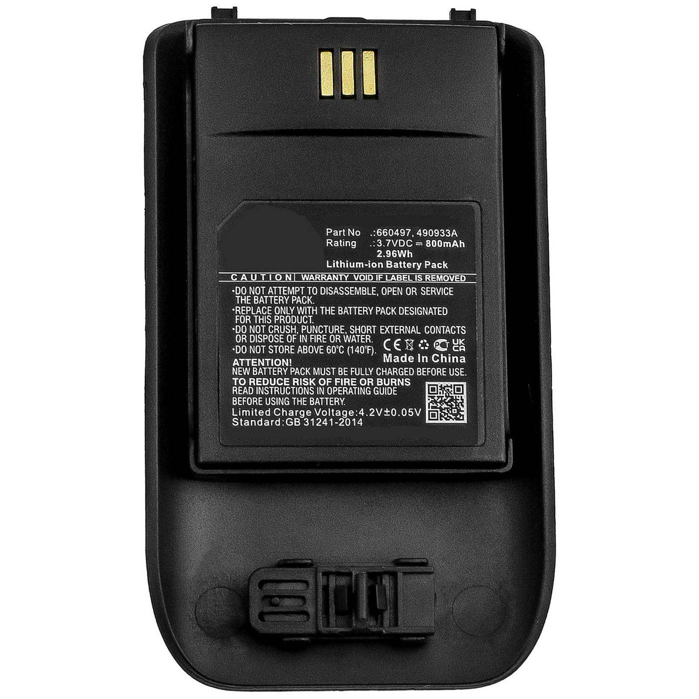 CoreParts accu voor draadloze telefoons 2,96Wh Li-ion 3,7V 800mAh voor Ascom, Mitel D63, DECT 3735, DH7, 5614-0