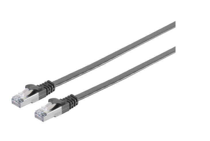 MicroConnect CAT6a U/FTP FLAT Netwerkkabel 1m, Zwart-0