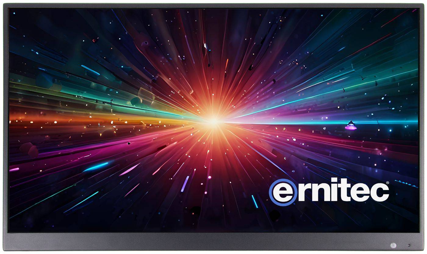 Ernitec 24" 24/7 Full-HD bewakingsmonitor. 2x HDMI 2.0, 1x VGA-poort, 1x RJ45 (PoE IN), 2x luidsprekers-0