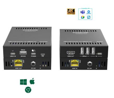 Vivolink USB-C 4K KVM-extender via HDBT3.0