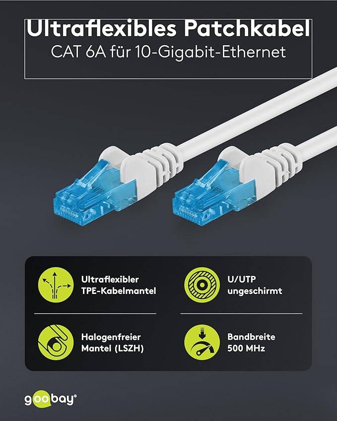 GOOBAY GOOBAY-79189 Patch cord; U/UTP; Cat 6a; RJ45-stekker,aan beide zijden; koord - 1 stuk-2
