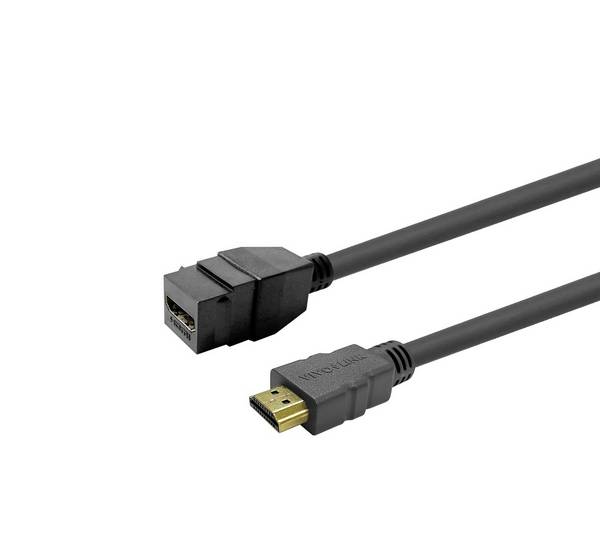Vivolink Pro Keystone Zwart HDMI Vrouwelijk naar HDMI Vrouwelijk 1m