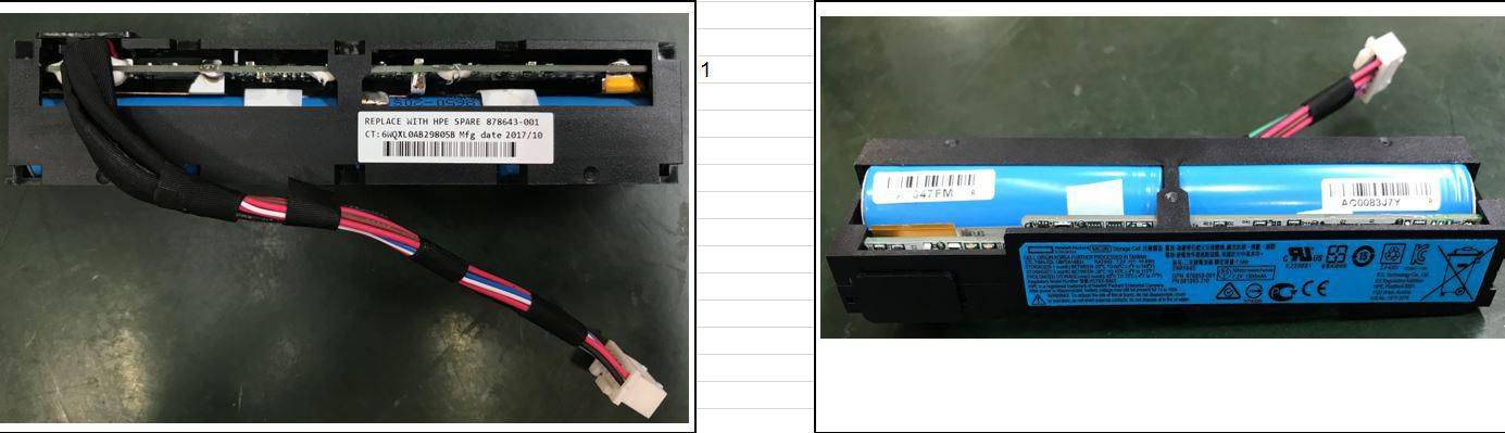 Hewlett Packard Enterprise Smart Storage-accu met een vermogen van 96 W en een kabellengte van 145 mm, compatibel met HP-1