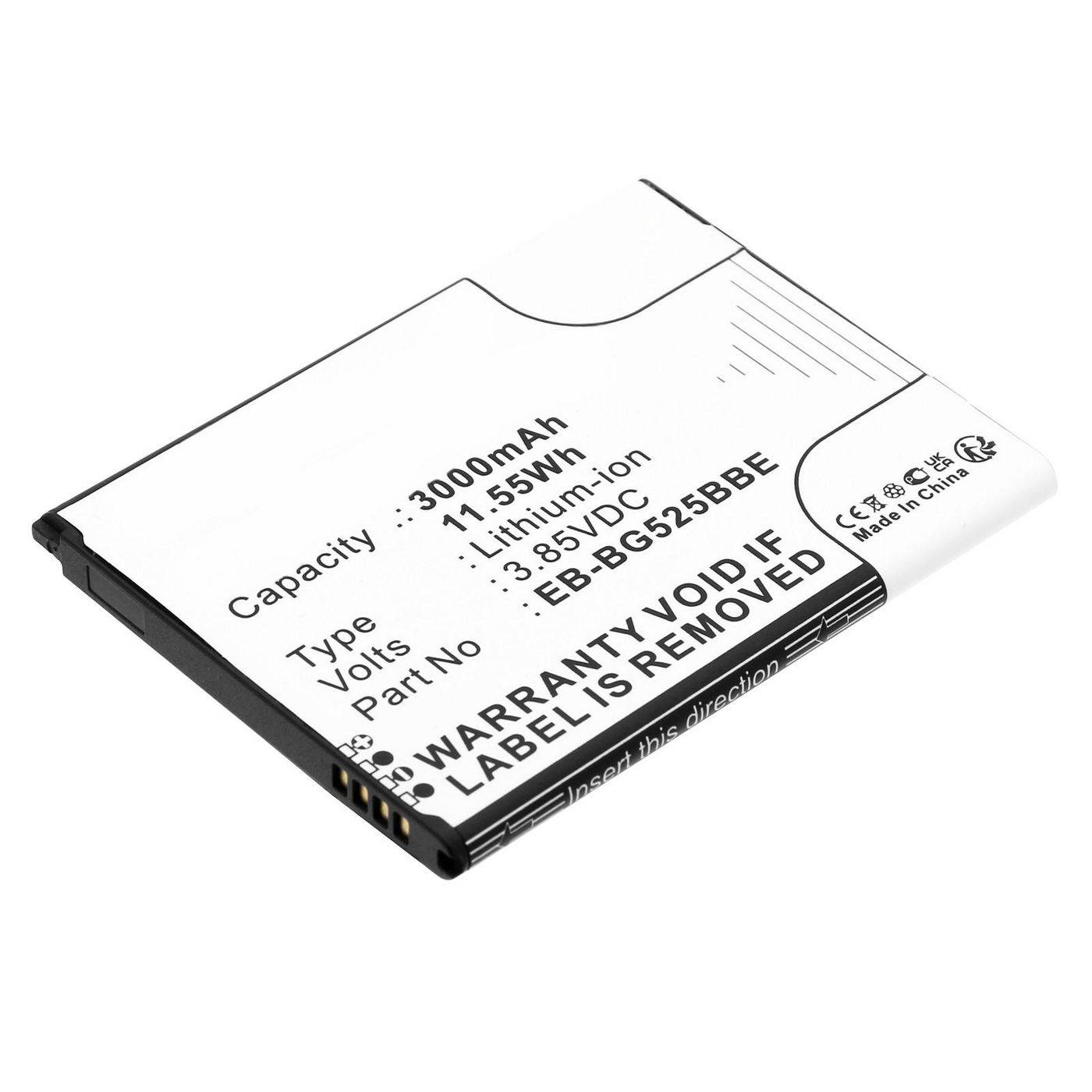 CoreParts-batterij voor Samsung-telefoons 11,55 Wh 3,85 V 3000 mAh voor Galaxy XCover 5 2021, SM-G525F, SM-G525F/DS, Gal-0