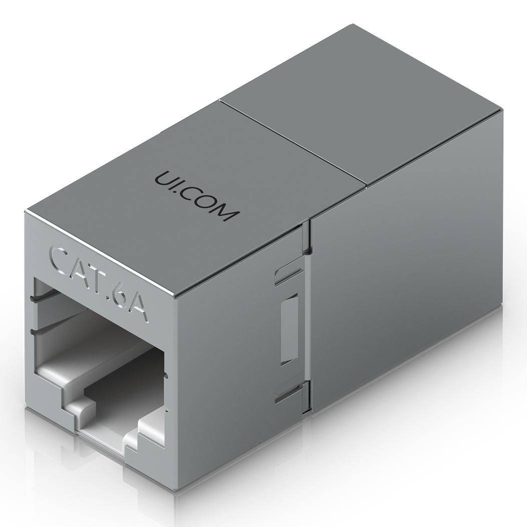 Ubiquiti RJ45 inline koppeling voor binnengebruik, 10 stuks, Cat6A, roestvrij staal, 16 x 16 x 31 mm-0