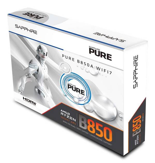 Sapphire PURE B850A WIFI 7 AMD B850 Socket AM5 ATX