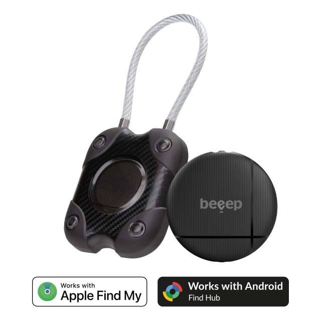 Beeep OneTag Apple Find My & Android Tracker - Waterproof Lock - Black-0
