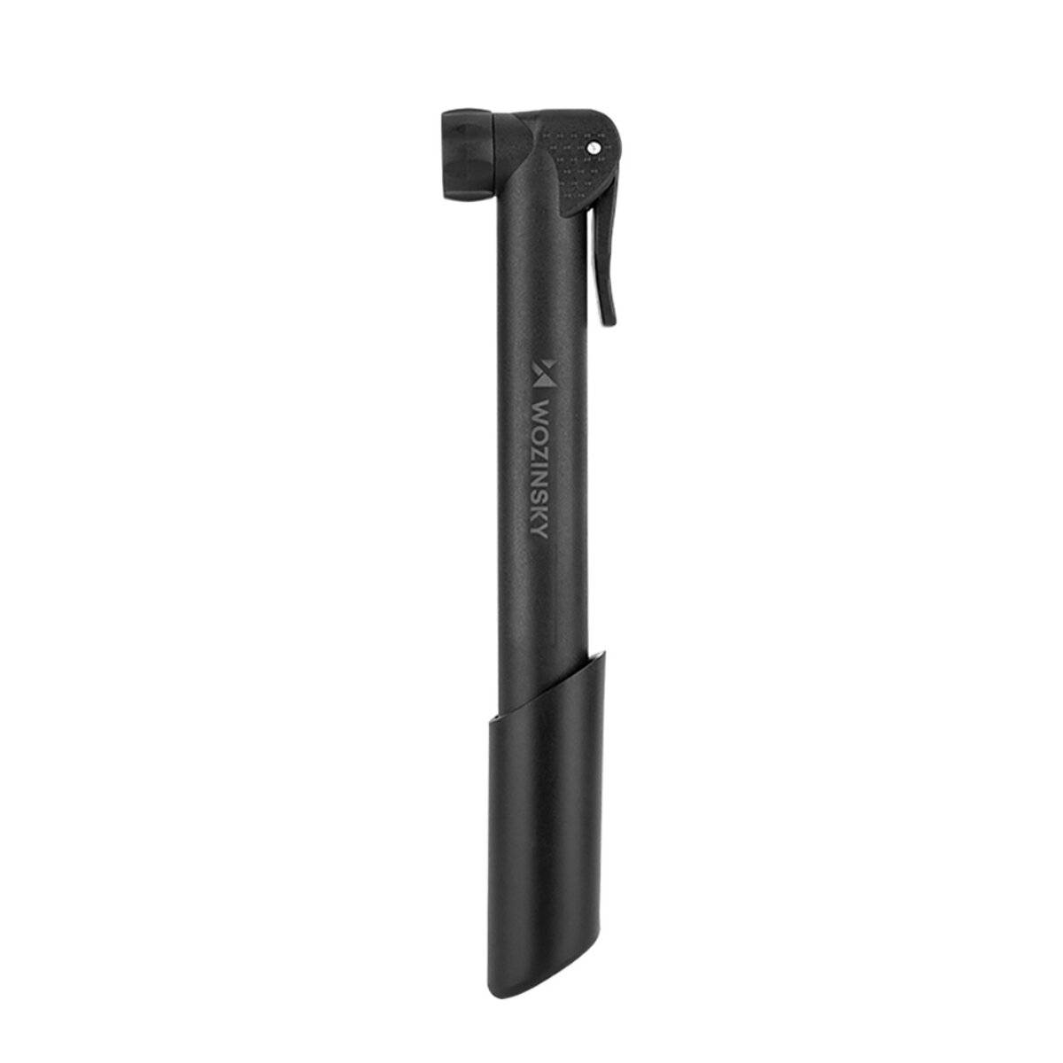 Wozinsky WPR-01 fietspomp, handpomp, 5,5 bar (80 psi), Presta Schrader, compact, 24 cm, nylon, zwart.-0