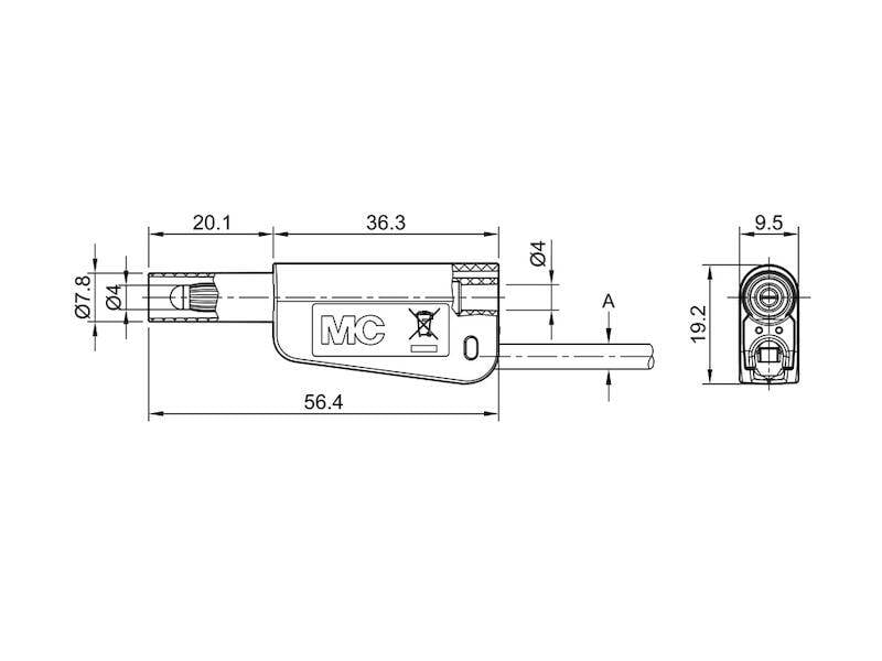 STÄUBLI SLM-4A-39-24 Labconnector: banaanstekker 4mm; stekker; 19A; 1kV; geel; 1mm2 - 1 stuk-1