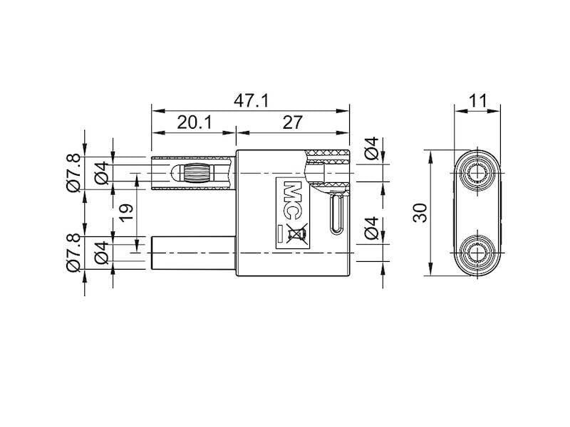 STÄUBLI SKS2-4N-19-25 Labconnector: banaanstekker 4mm; 32A; groen; geïsoleerd - 1 stuk-1
