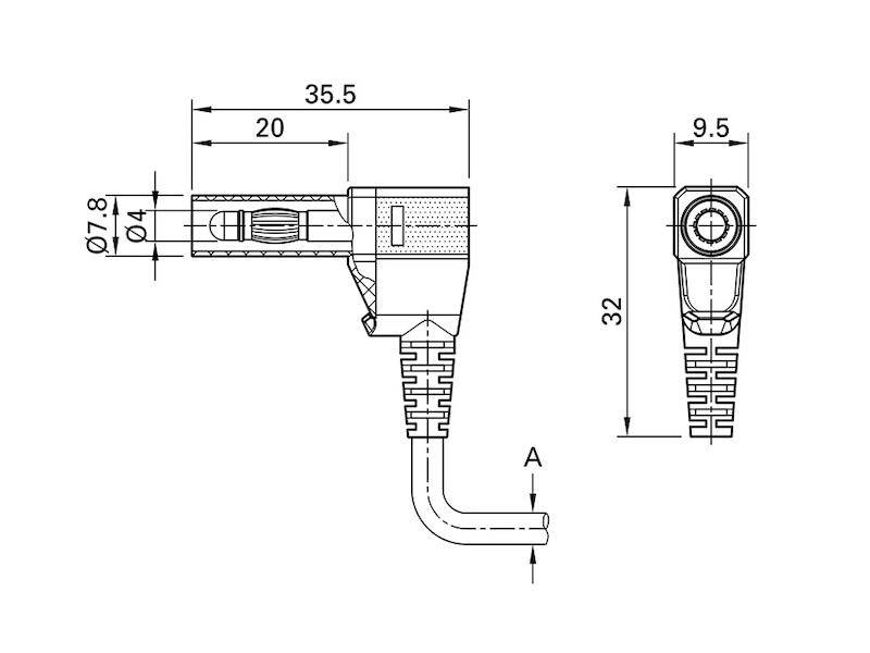 STÄUBLI SLS425-SW/A-21 Labconnector: banaanstekker 4mm; stekker; 32A; zwart; verguld - 1 stuk-1