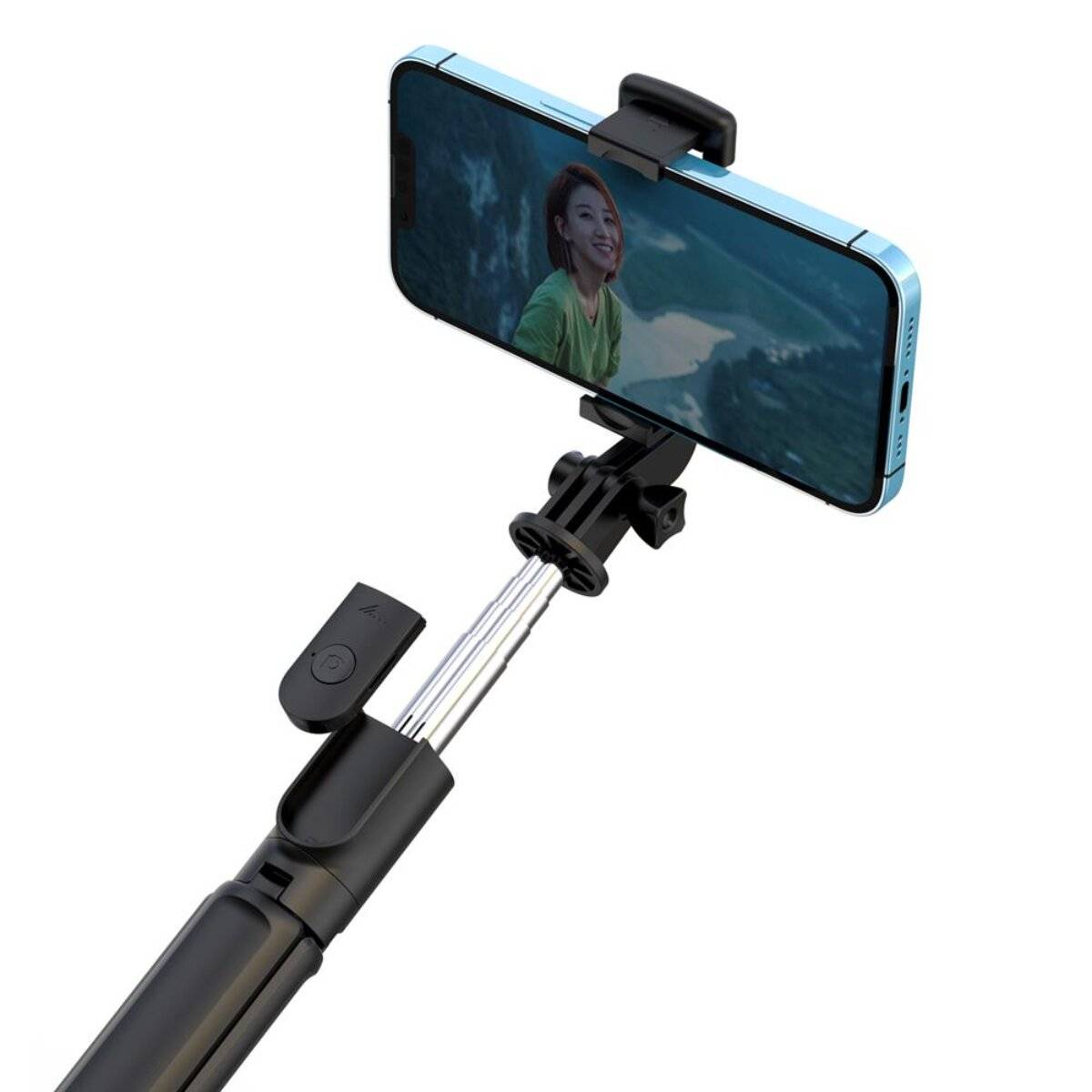 XO SS09 Selfie Stick Bluetooth Statief met Afstandsbediening, Uitschuifbaar, 64 cm, Zwart-3