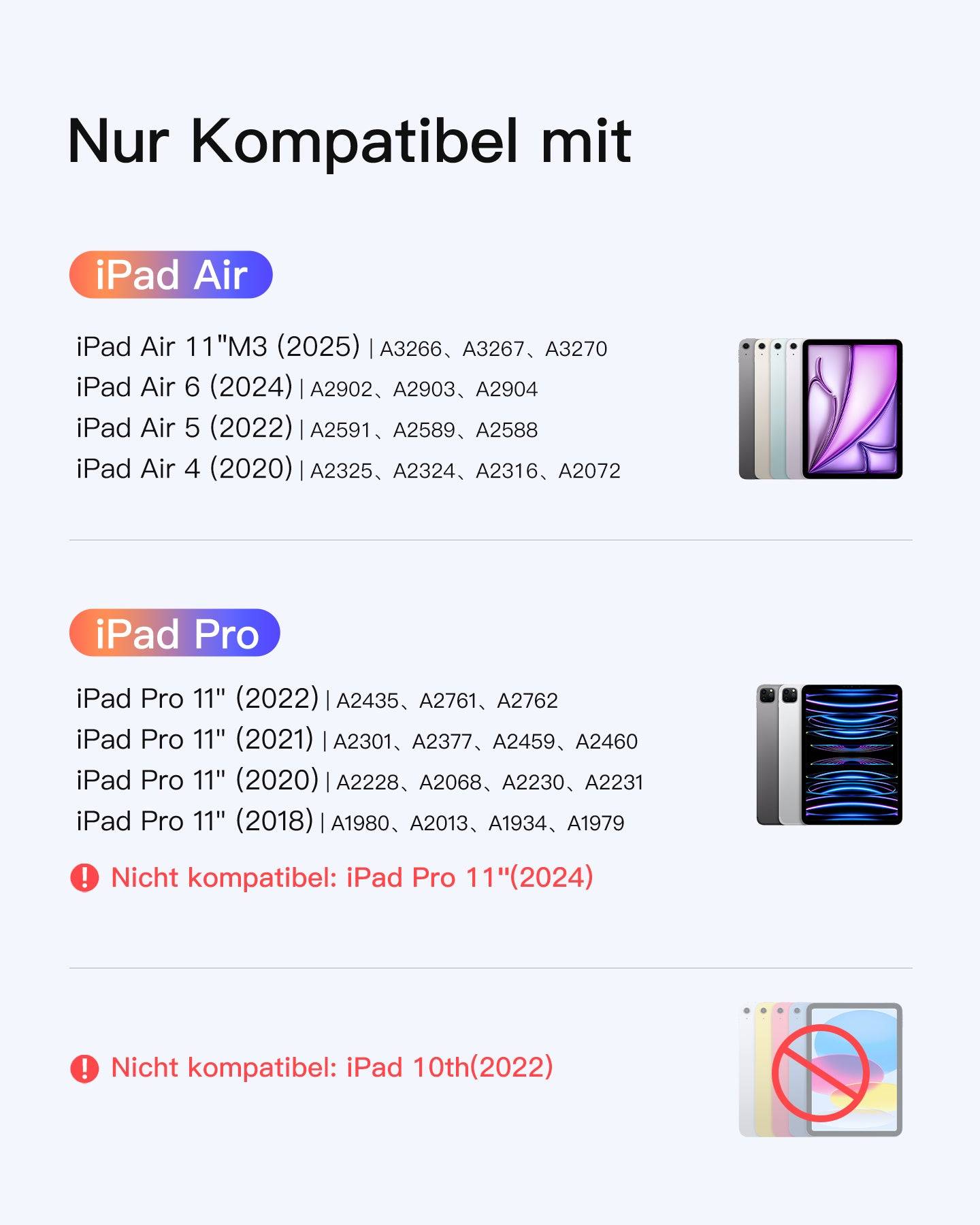 inateck toetsenbord voor iPad 11" QWERTZ blauw-2