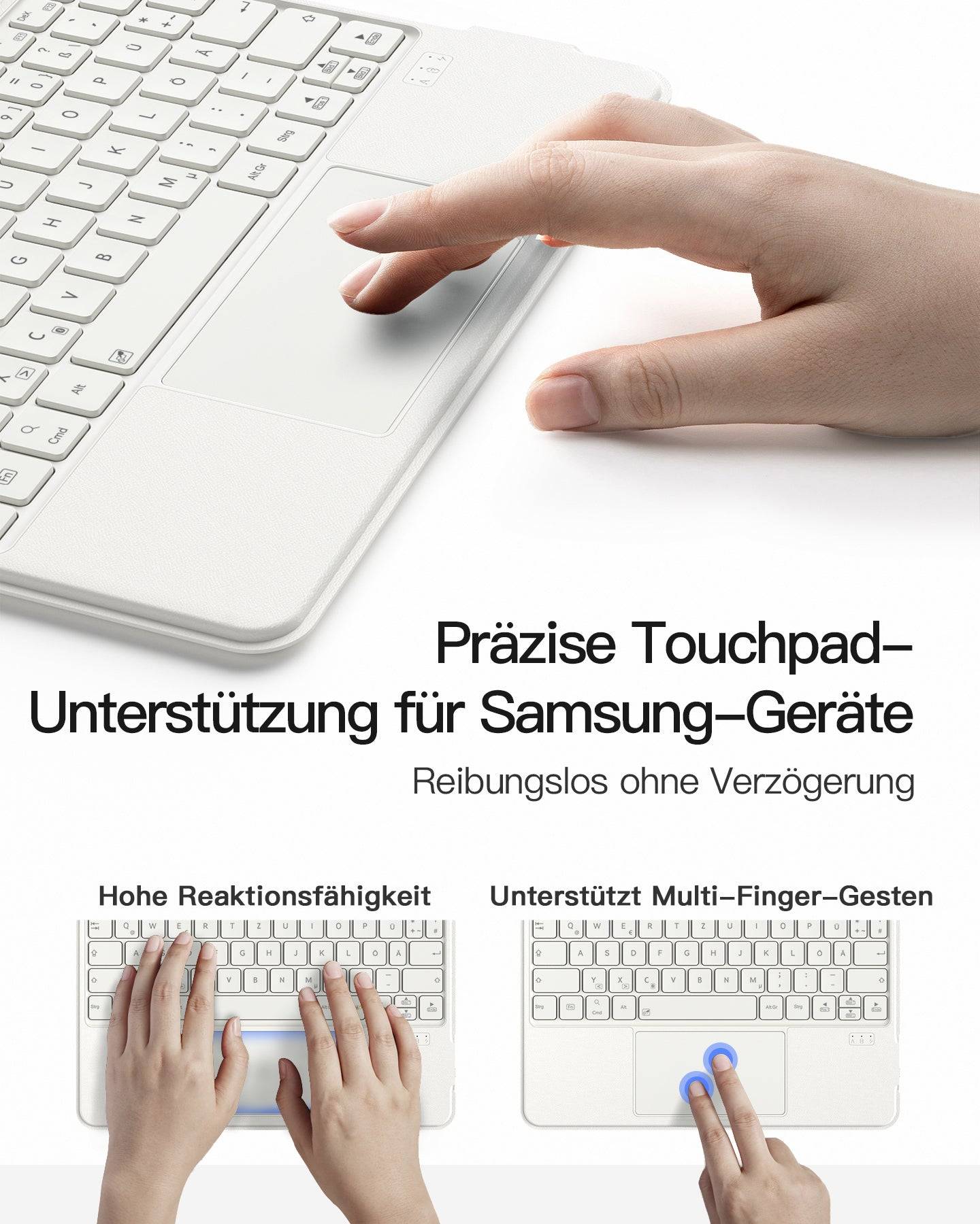 inateck toetsenbord Samsung 11" QWERTZ wit-1