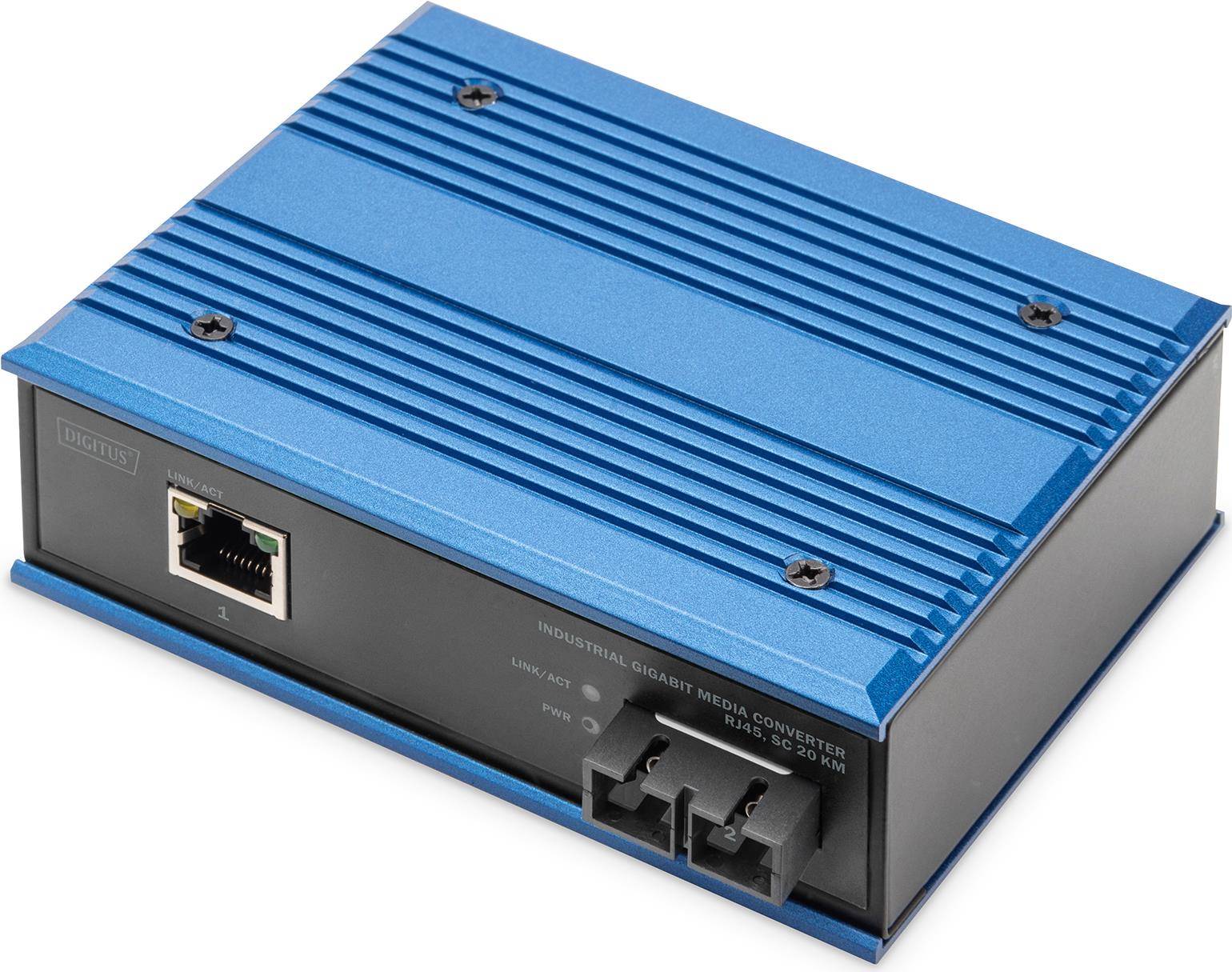 DIGITUS DN-652102-1 - Industriële Gigabit Media Converter 10/100/1000BaseT naar 1000Base-SX SC - Bereik tot 20 km-0