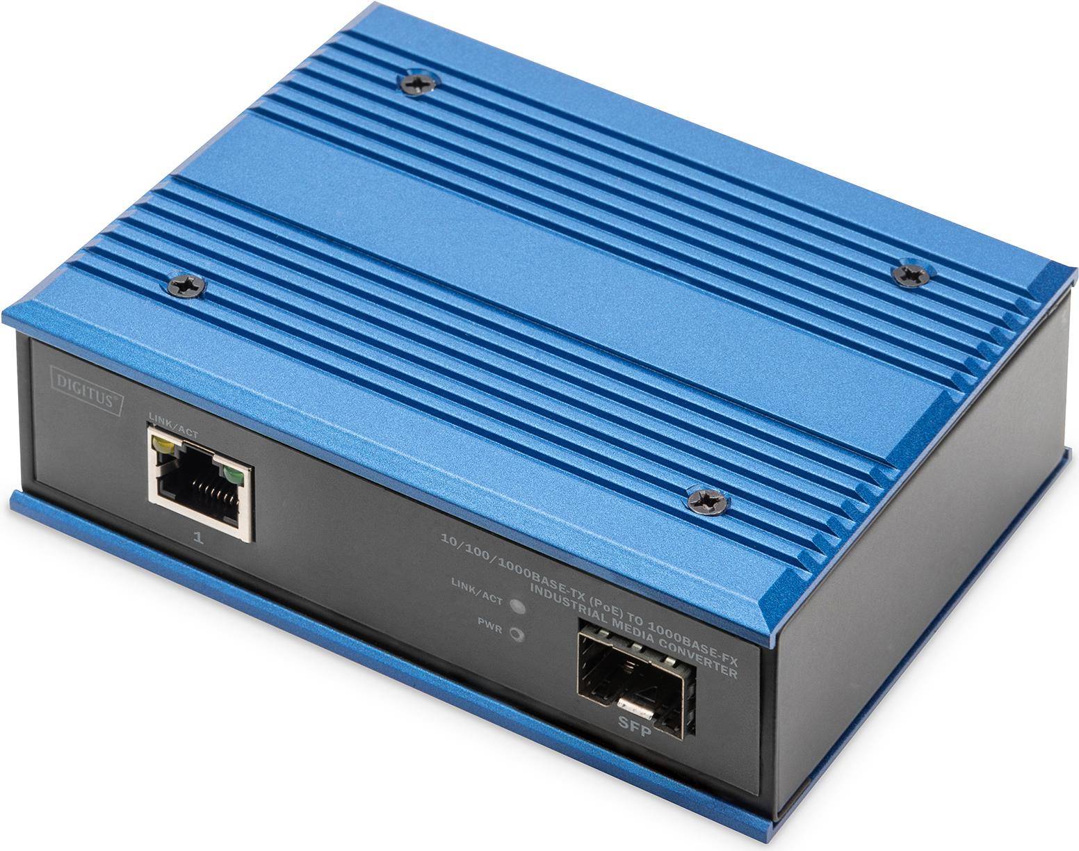Digitus 10/100/1000Base-TX naar 1000Base-FX Industriële Media Converter 10Base-T 100Base-TX 100Base-T 802.3ab 802.3i 802-0