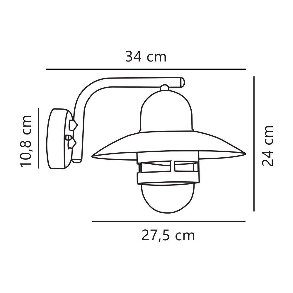 Symboolafbeelding voor Nordlux Nibe 24981030 Buitenlamp (wand) E27 Koper