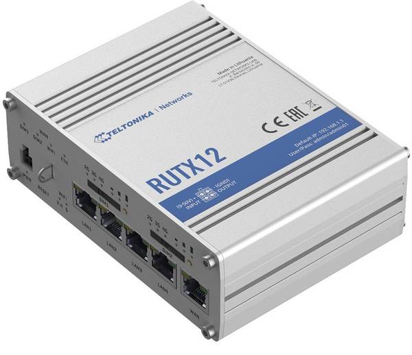 Teltonika Networks RUTX12 DUAL LTE CAT 6 INDUSTRIËLE CELLULAIRE ROUTER