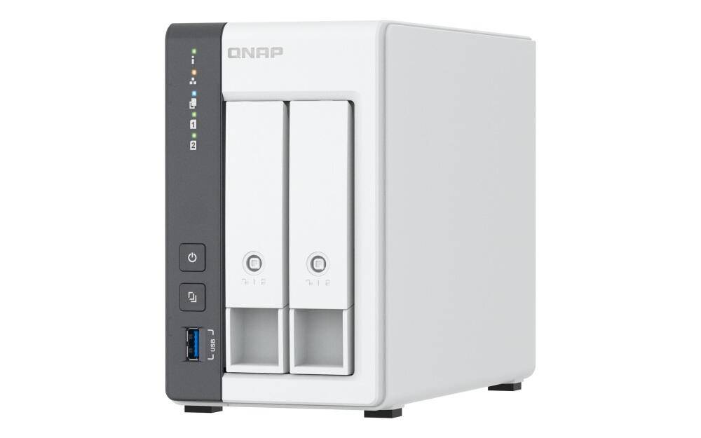 QNAP ARM 4-core Cortex-A55 2,0 GHz, Mali-G52, 2x 3,5-inch SATA 6 Gb/s, 2,5 Gigabit Ethernet, 2x USB 2.0, 1x USB 3.2 Gen-0