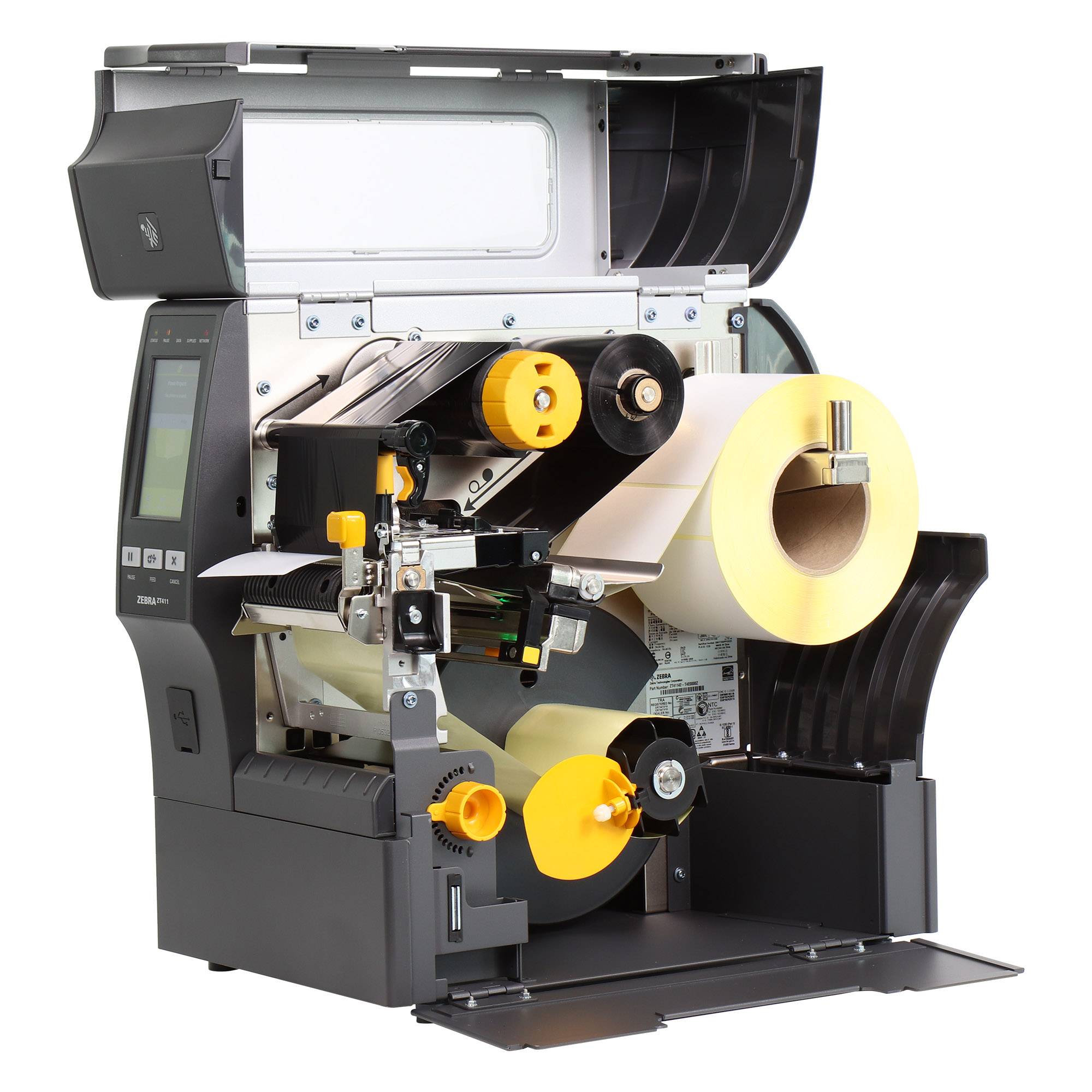 Zebra ZT411, 8 dots/mm (203 dpi), peeler, rewinder, disp. (kleur), RTC, EPL, ZPL, ZPLII, USB, RS232, BT, Ethernet-4