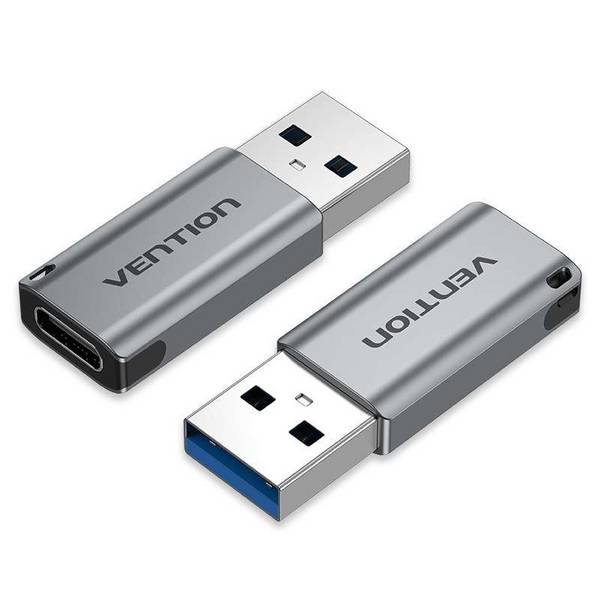 VN1 Vention CDPH0 tussenstuk voor kabels USB A USB C Grijs