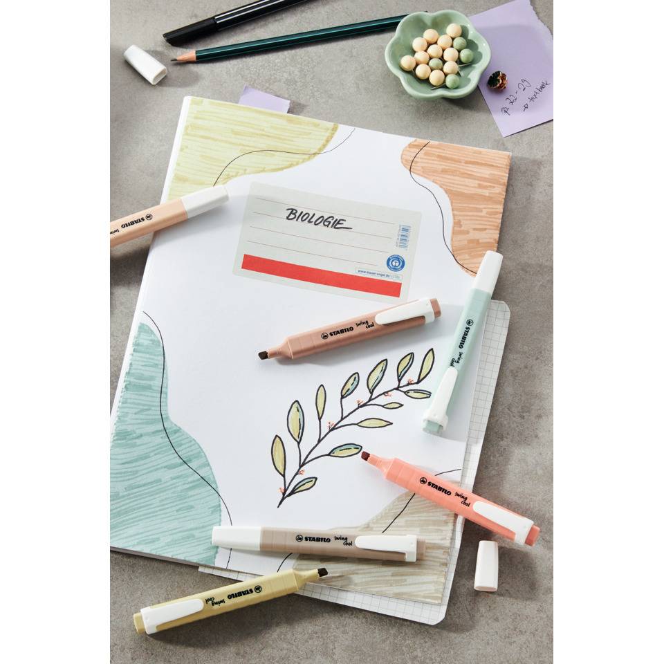 Markeerstift STABILO Swing cool nature colors assorti 6 stuks-3