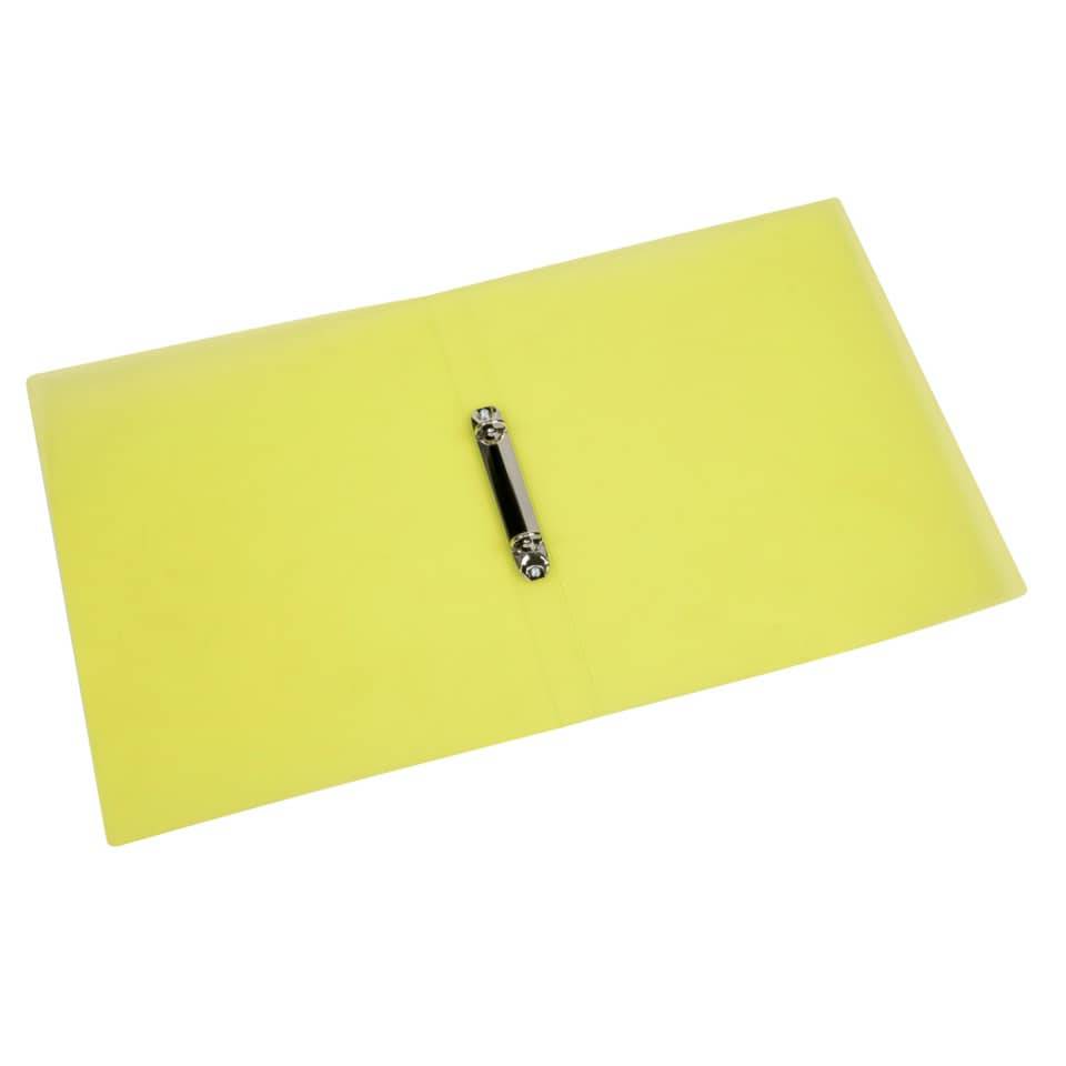 Q-CONNECT ringmap, PP, 2 ringen, 25 mm, transparant geel-3