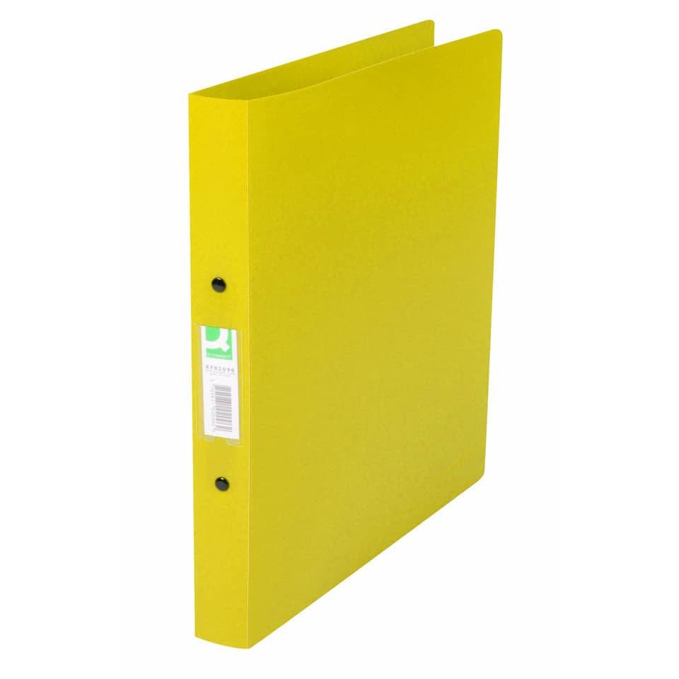 Q-CONNECT ringmap, PP, 2 ringen, 25 mm, transparant geel-4