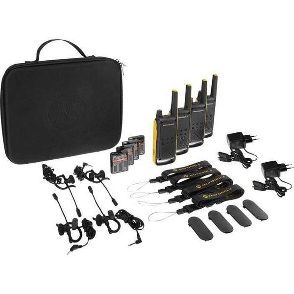 Motorola Talkabout T82 Extreme Quad Pack draagbare radio 2-band PMR 446 MHz 16 kanalen zwart, geel (4-pack)