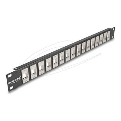 Delock 19″ Keystone Patch Panel 16 port 1U black-0