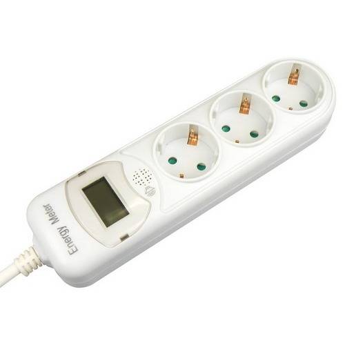 Tafelcontactdoos 3V+Ra+Energiemeter 1,5Mtr-0