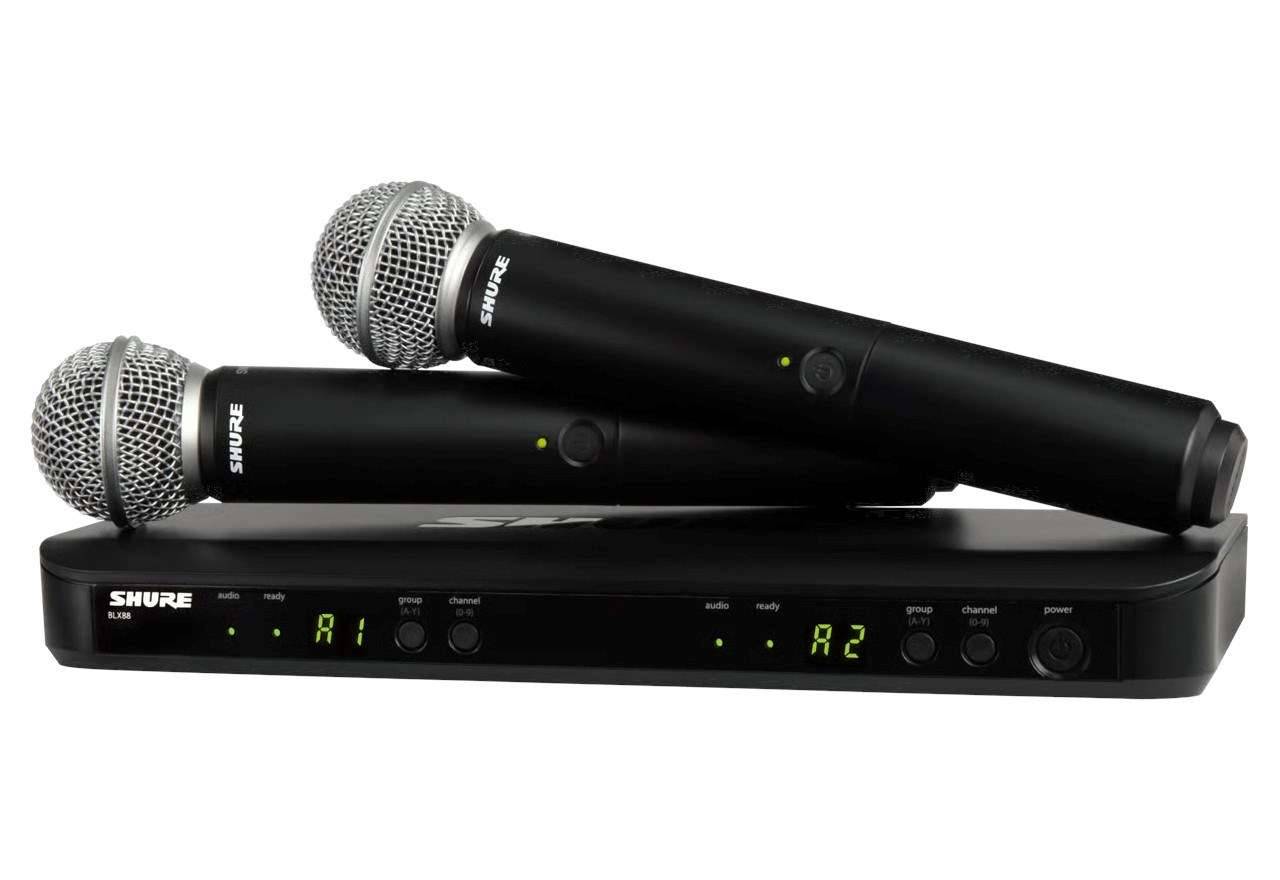 SUH Shure BLX288E/SM58-H8E - draadloos systeem met ontvanger en twee SM58-microfoons-0