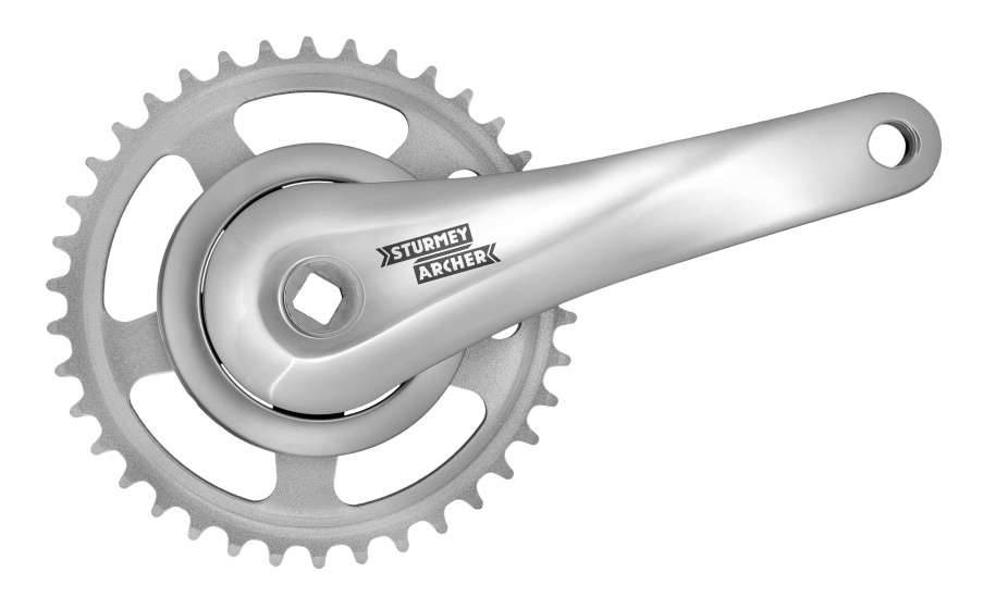 STURMEY ARCHER Crankstel 38T SunRace FCS608 met 170mm crankarm - 95mm disc - voor vierkante as - zilver-0