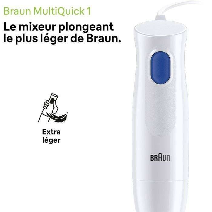 Staafmixer - BRAUN - MultiQuick 1 MQ10.202M - 450 W - 1 snelheid - Wit-1