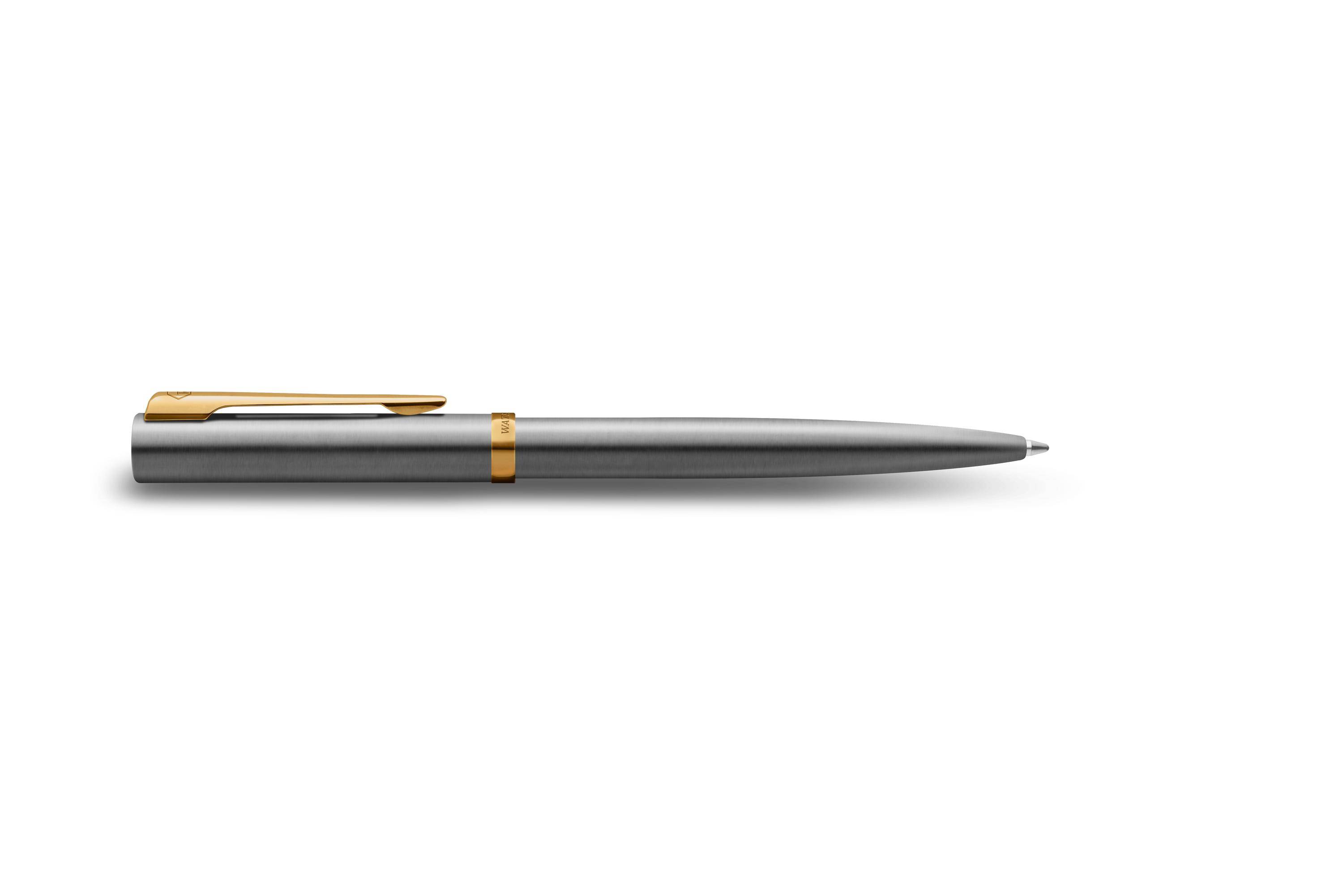 WATERMAN Balpen IMPRESSION Roestvrij Staal GT M Blauwe Cadeauverpakking-3