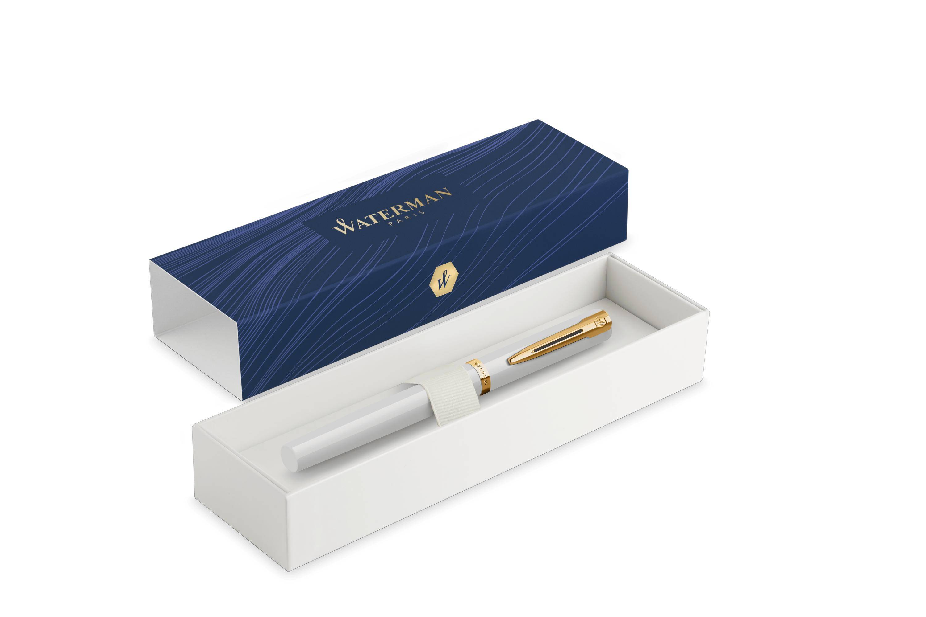 WATERMAN vulpen IMPRESSION witte lak CT M blauwe geschenkdoos-1