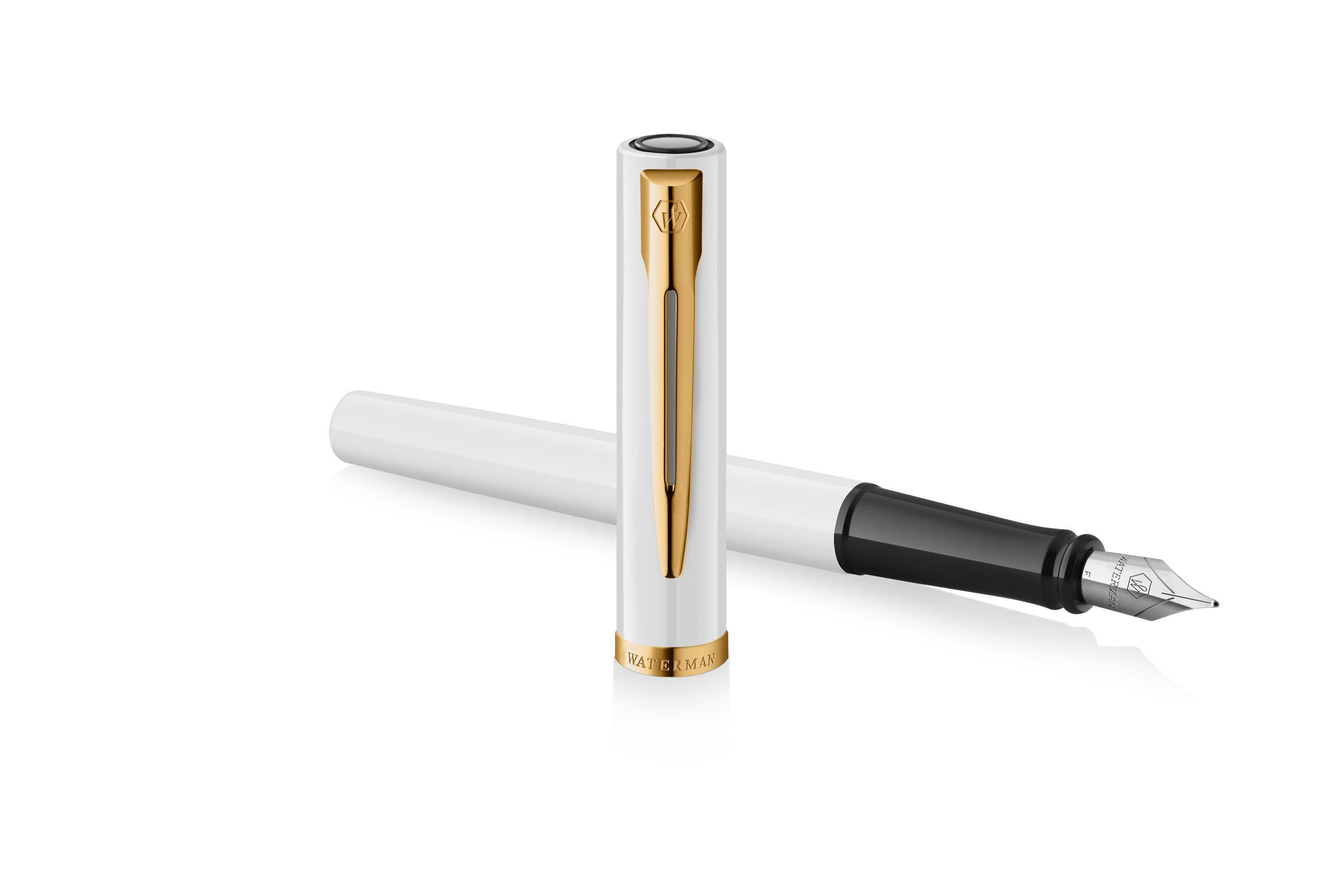 WATERMAN vulpen IMPRESSION witte lak CT M blauwe geschenkdoos-2